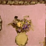 2005, Fleurs jaune et violet, oil on canvas, 18x20 inches