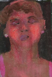 2014_Femme with Pink_oil panel_12 x 8