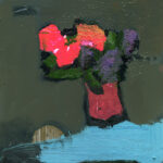 2022, Manganese Blue with Neon, oil on panel, 10x10 inches