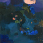 2023, Midnight Blue with Pink, oil on canvas, 51x48 inches